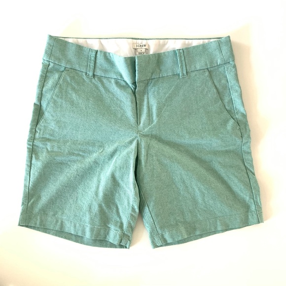 NWOT JCrew 9" Green Oxford Frankie Shorts - Sz 8 - Picture 2 of 7